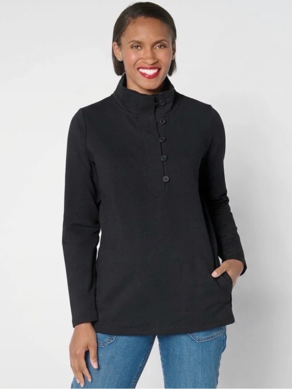 Sport Savvy Brushed French Terry
Button Closure Pullover